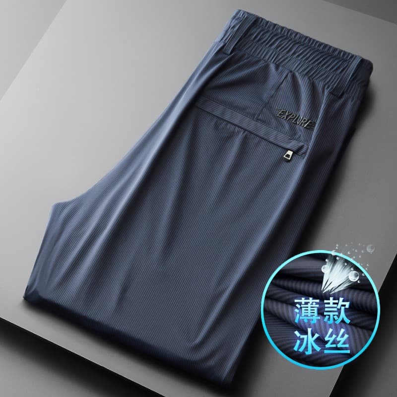Ice Silk Casual Pants for Men Summer Thin High-End Sports Trousers Loose Straight Silky Quick-Dry Pants 23