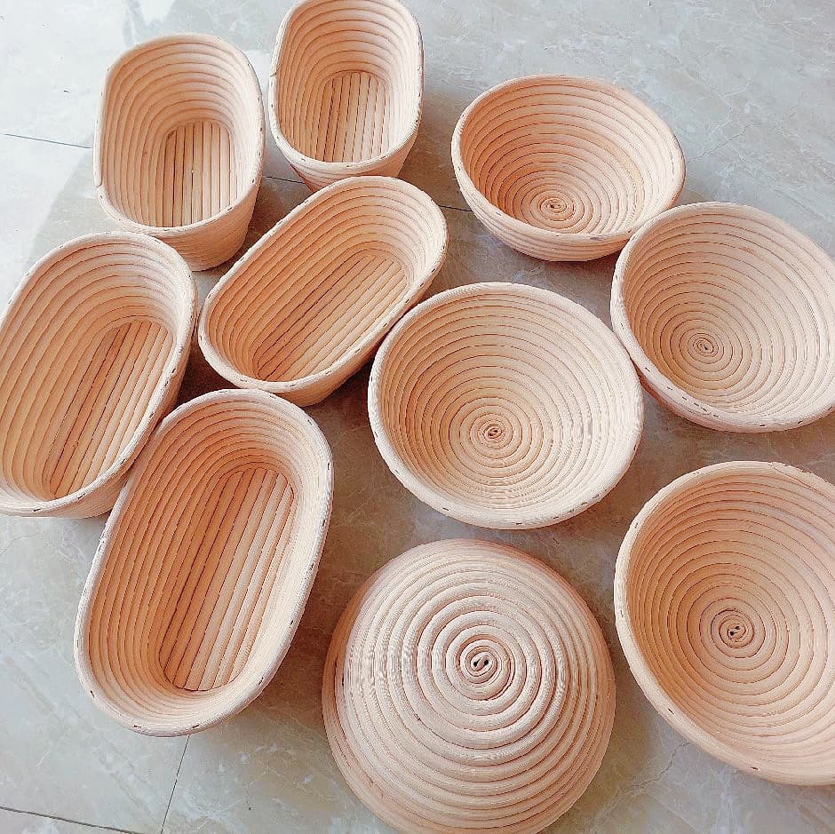 Amazon Indonesia Vietnam European-style fermentation basket Vietnamese rattan baking tools rustic bread round bread basket.