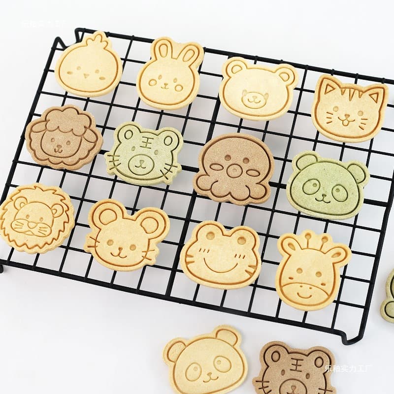 Small Animal Biscuit Mold Cartoon Cute Rabbit Kitten Dog Chicken Bear 3D Press Glaze Strength Factory