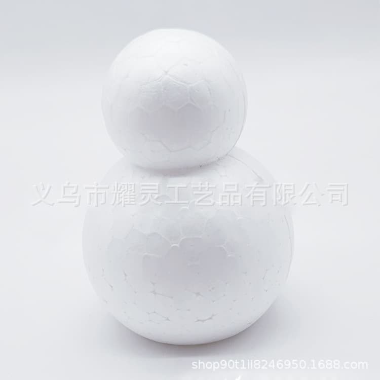 Styrofoam 8CM foam snowman flat bottom snowman Christmas accessories decoration DIY white blank
