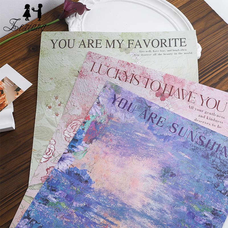 Flower art popular oil painting style series of flower wrapping paper Ximeng garden atmosphere wrapping paper DIY packaging materials