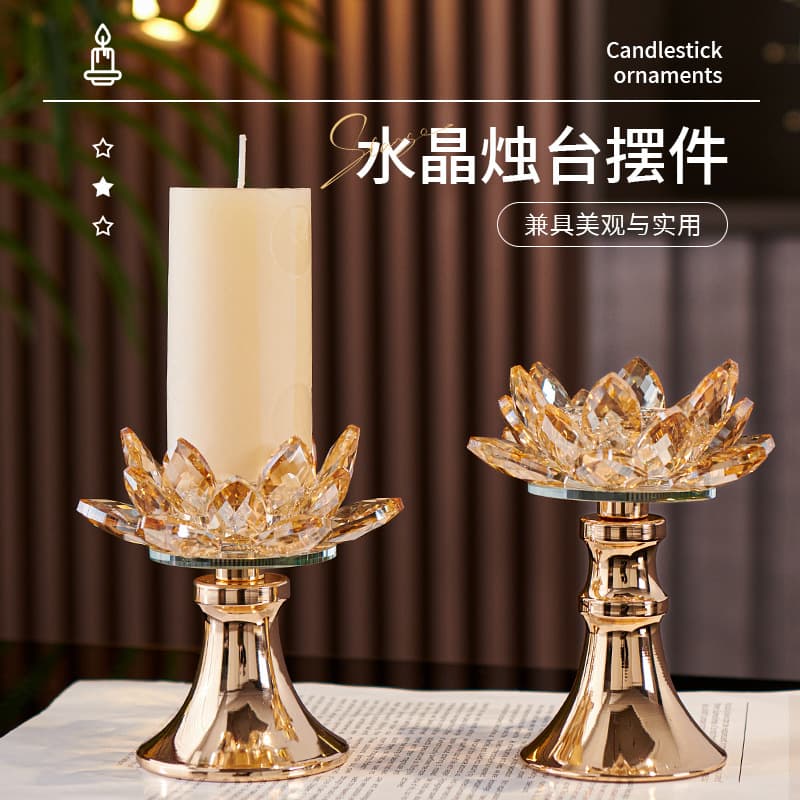 Luxurious Crystal Aromatherapy Candle Holder Creative Floral Design for Living Room Dining Table Decor Home Use High End Style
