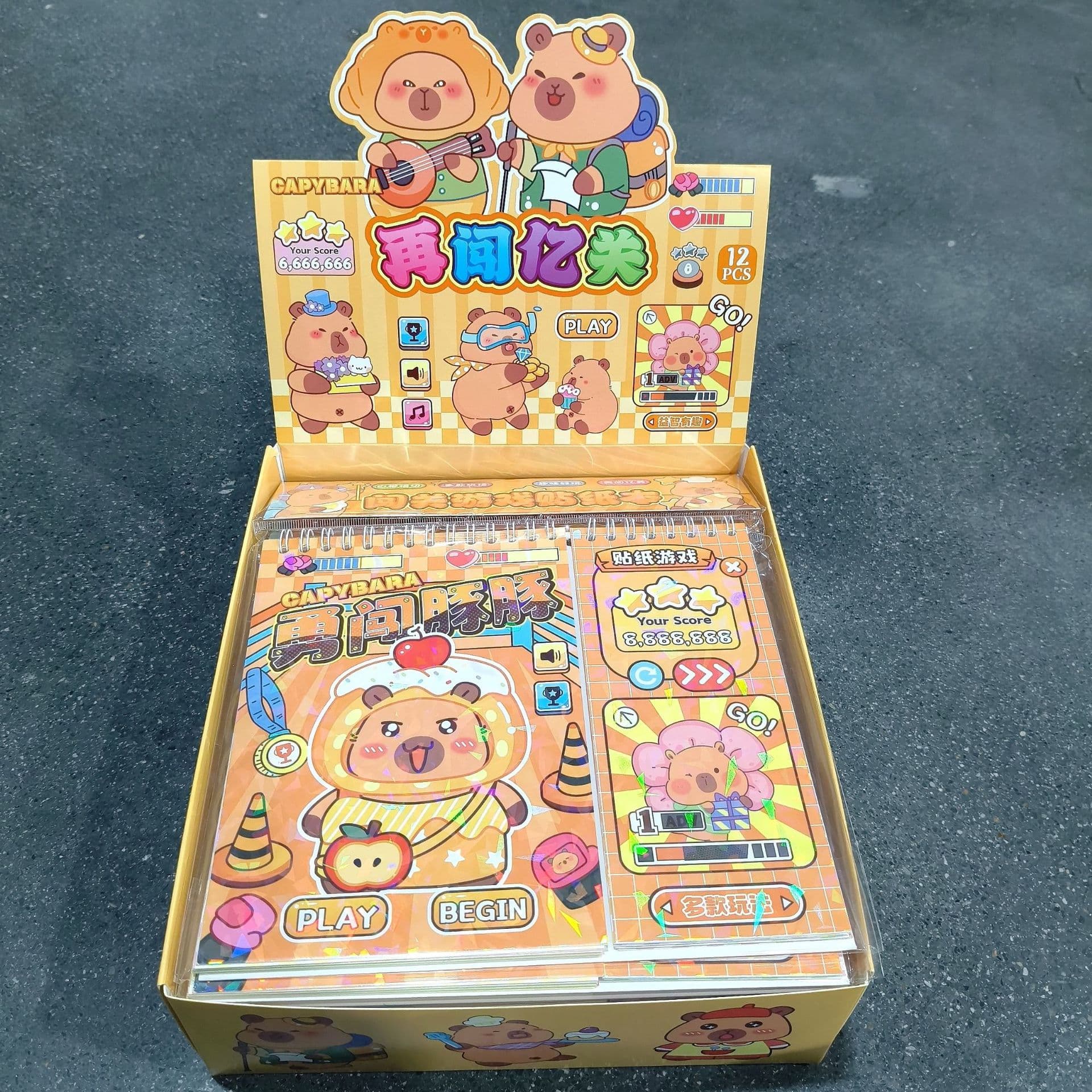 Capybara Adventure Game Sticker Book, Creative Cartoon Scene Dress-Up Stickers, Kids Toy Sticker Book Gift