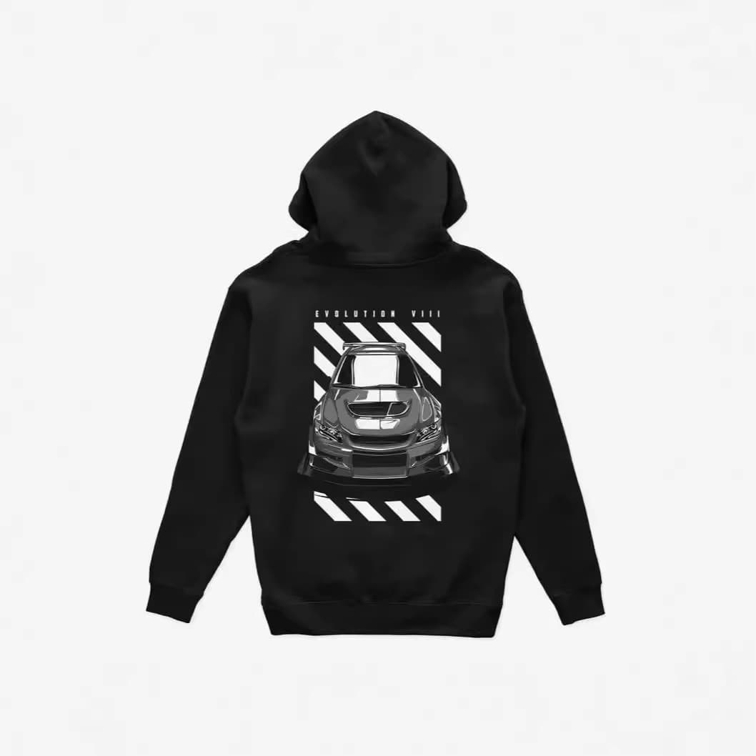 Women's Raglan Sleeve Threaded Mitsubishi Lancer Evolution Sweater Hoodie Printed Embroidered