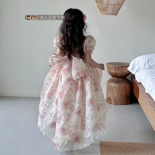 Princess Dress Girls Summer Dress 2026 New Style Girl Summer Wear Rich Girl Floral Dress Lolita