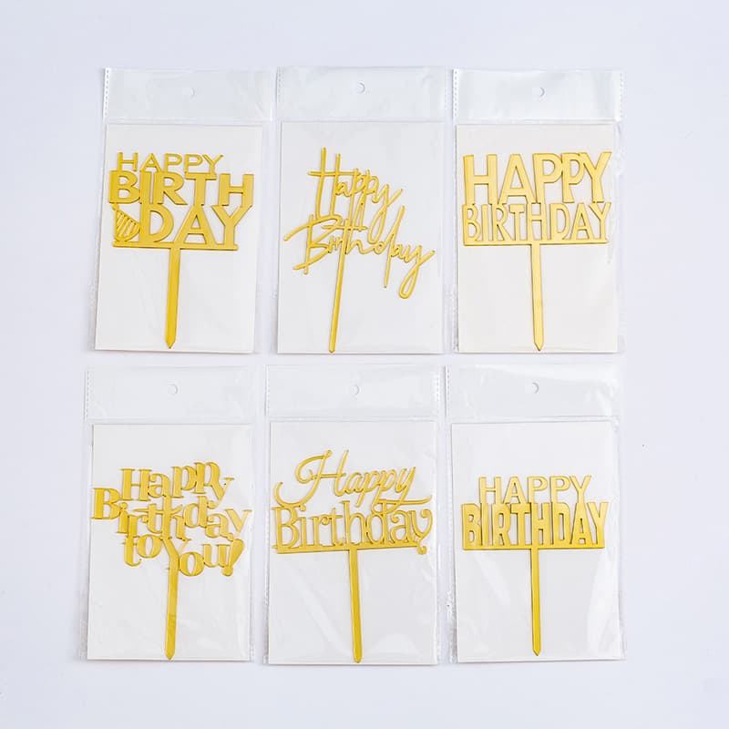 Cross-border thickened happy birthday acrylic plug-in party cake decoration acrylic cake topper