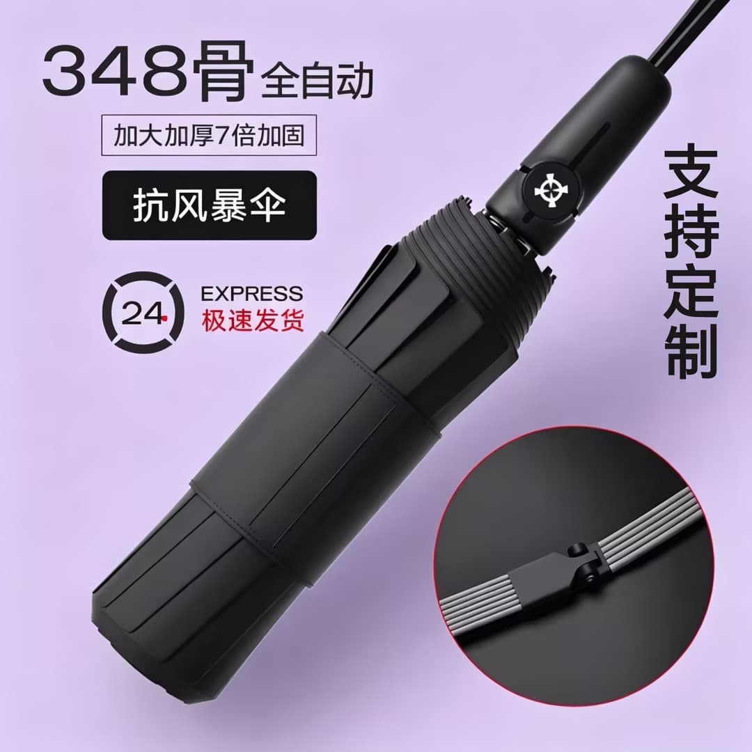 Upgraded Automatic Umbrella, Reinforced and Thickened, Large Size with Extra-Wide Strap, Dual-Person Rain and Sun Protection, Foldable Umbrella Wholesale