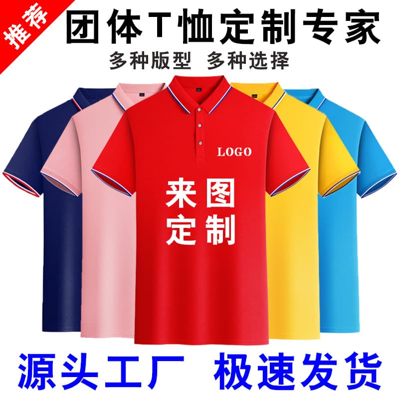 Custom Turn-Down Collar Polo Shirt with Logo Printing, 100% Cotton Workwear, Class Uniform, Advertising T-Shirt, Short Sleeve Tee for Men
