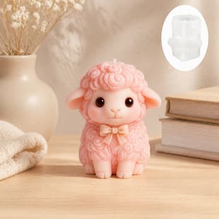 3D Sheep Aromatherapy Candle Silicone Mold DIY Cute Sheep Figurine Plaster Soap Mold