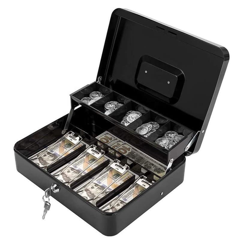 Factory Supply Key-Type Metal Cash Box Ticket Clip Money Box for Shopping Malls Supermarkets Convenience Stores
