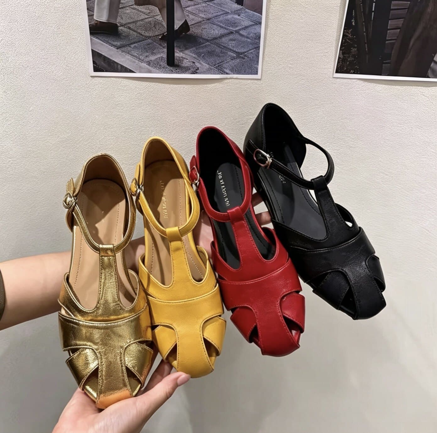 Inner Height Increase~Korean Style Retro Hollow-Out Woven Roman Sandals for Women, Summer Cage-Style Shoes, Versatile Flat Closed-Toe Sandals