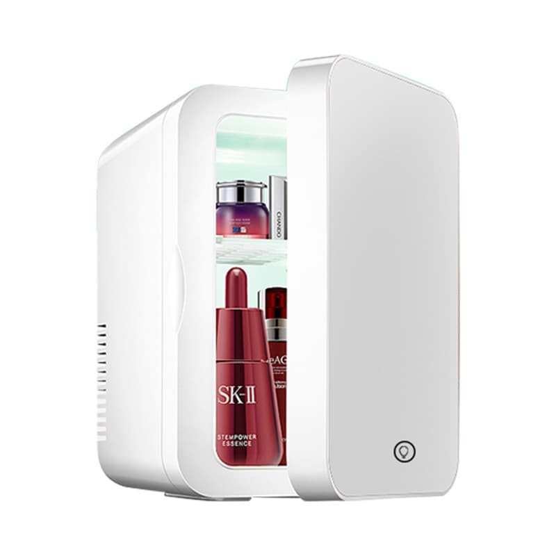 8l Mirrored Car Refrigerator Light Cosmetic Fruit Beverage Chiller Small Dormitory Fridge For Students Compact Vehicle Freezer