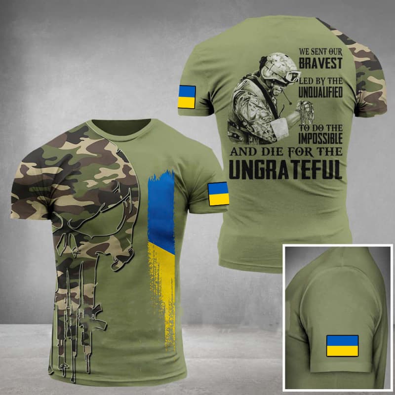 2025 Cross-Border Army Veteran 3D Printed T-Shirt Ukrainian Casual Soldier Round Neck Loose Camouflage Commando
