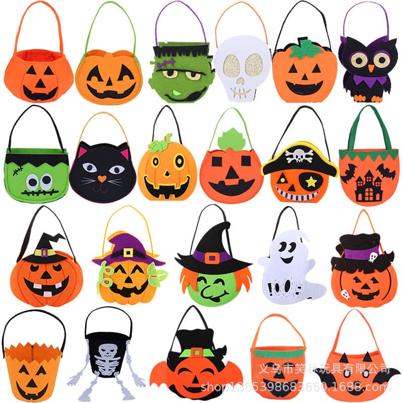 Halloween Ghost Festival Decoration Pumpkin Bag Handbag Candy Bag Pumpkin Bag Spider Bat Bag Gift Bag