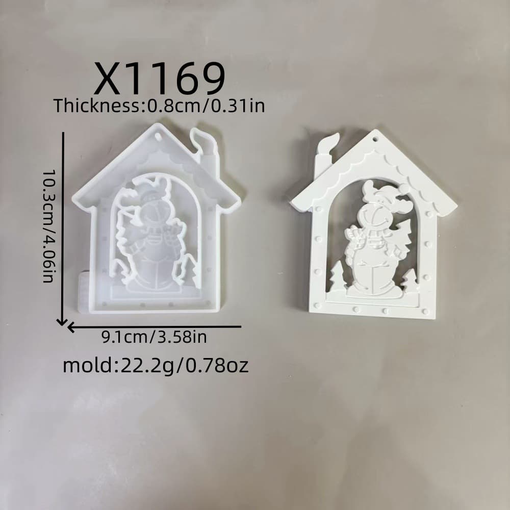 Christmas Series Hanging Ornament Decorative Cement Plaster Mold DIY Silicone Mold