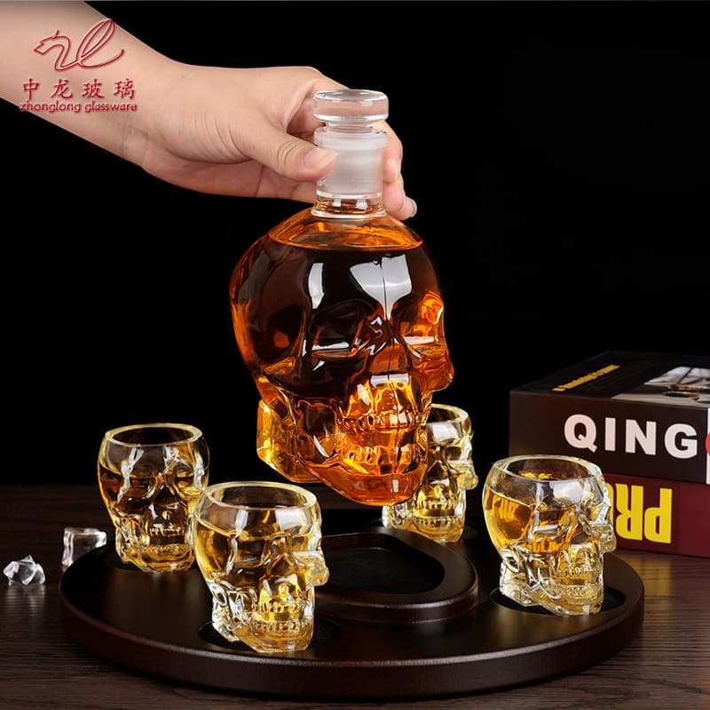 Whiskey skull shaped wine set, wine divider, high borosilicate glass wine container, spirits glass