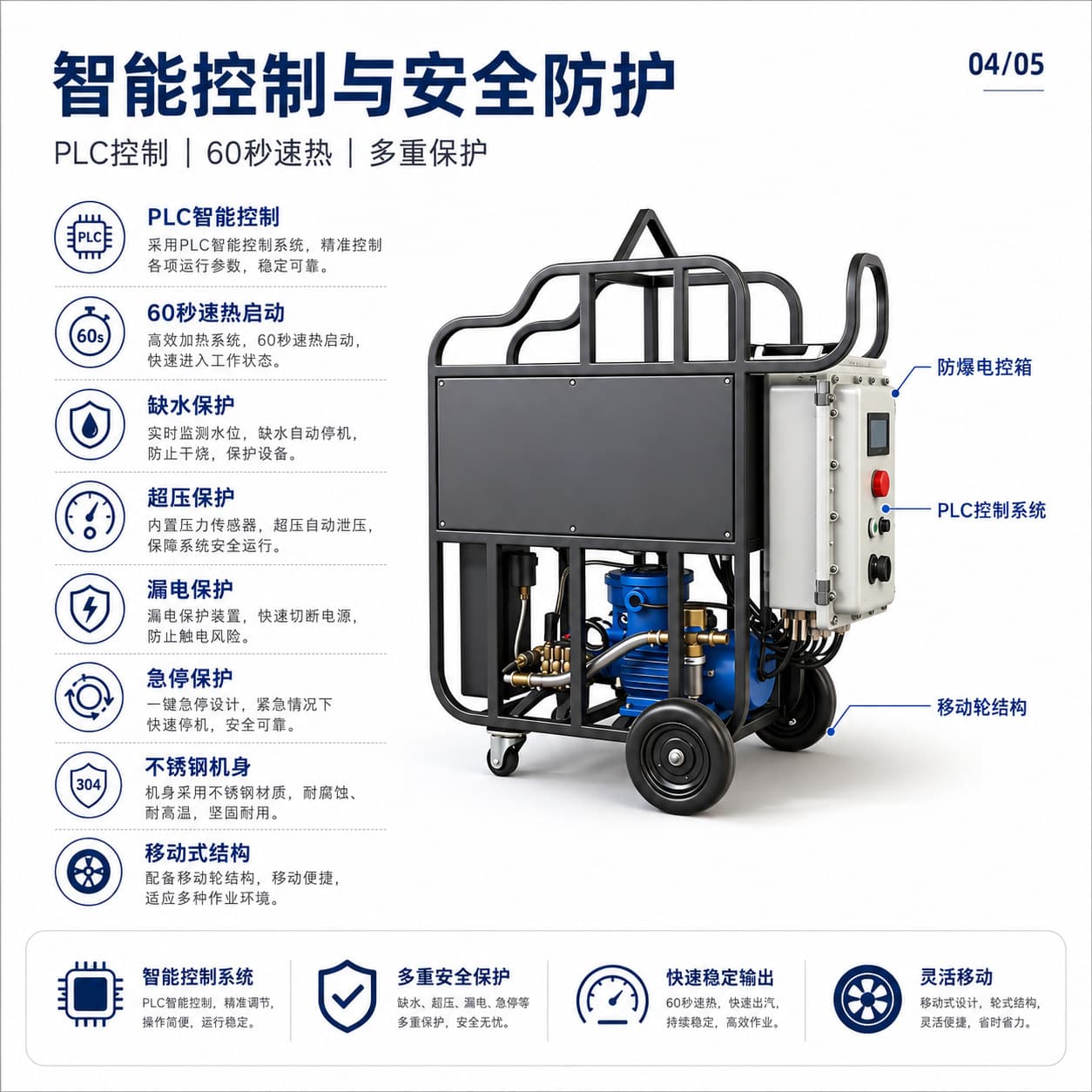 JNX-G36 explosion-proof steam cleaning equipment hazardous area valve pump body interface decontamination cleaning machine