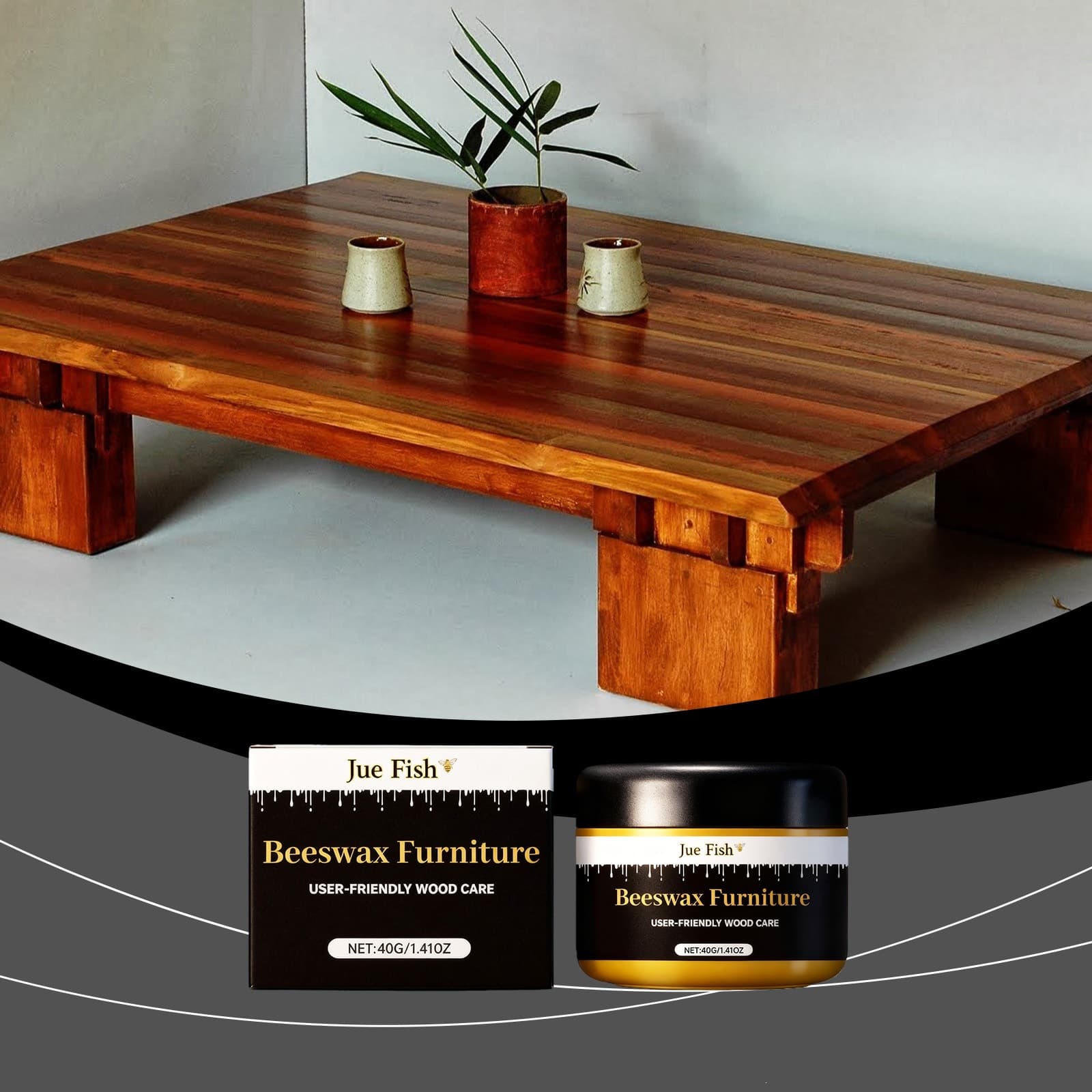 JUE FISH Beeswax Furniture Care Agent Wood Furniture Renovation Cleaning Polishing Shine Maintenance Care Agent