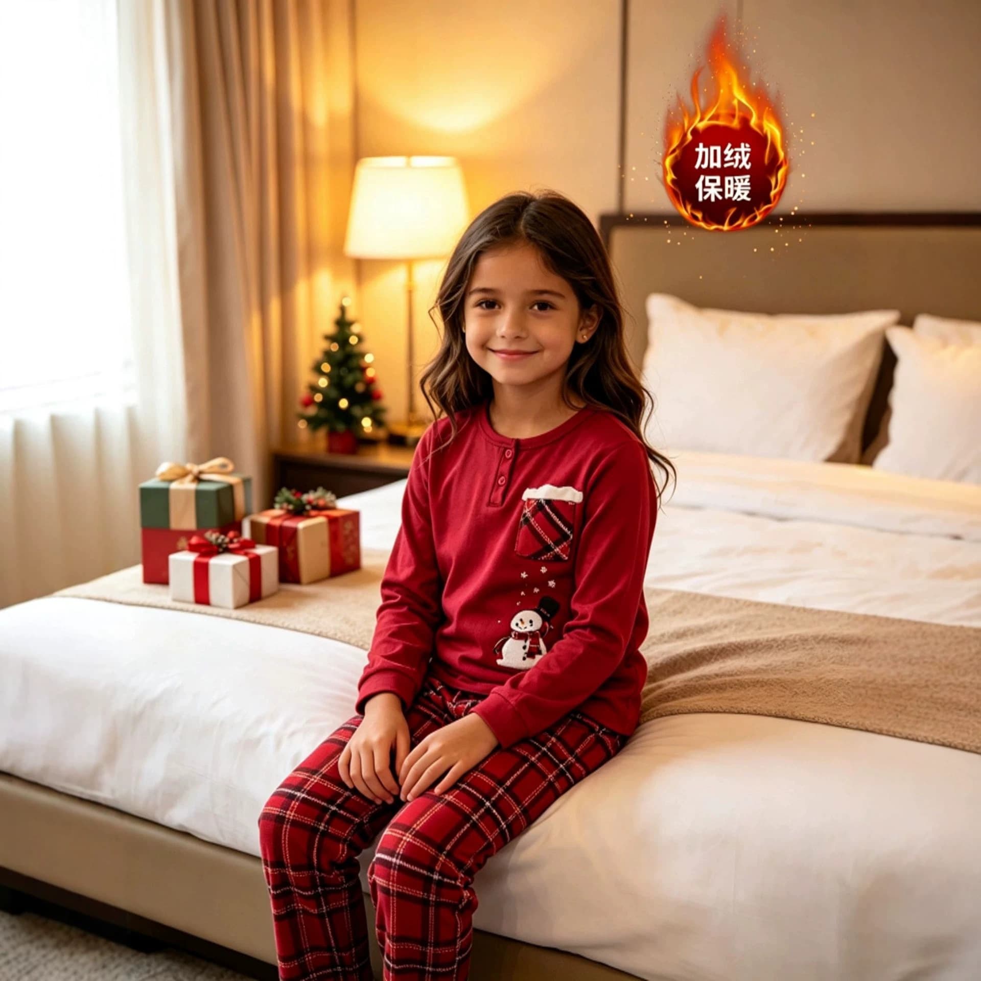 Christmas Snowman Kids Pajama Set Cartoon Print Long Sleeve Pants Loungewear for Boys Autumn Winter Cross-border