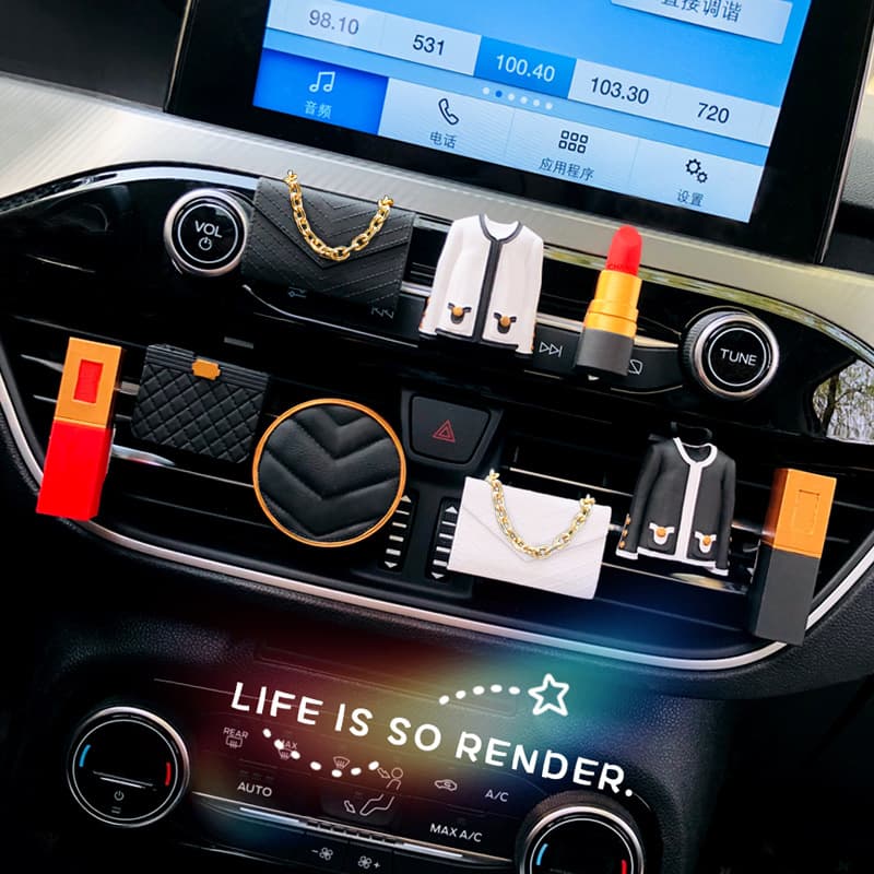 Car Air Freshener Vent Clip Chain Bag Clothes Beauty Interior Aromatherapy Stone Car Perfume Premium Car Use