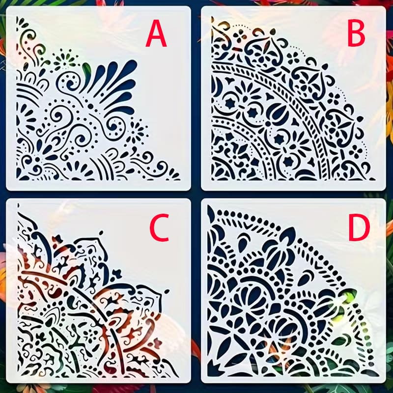 Cross-border New Temu Mandala Wallpaper Floor Furniture Wall Painting Template DIY Graffiti Stencil Art Template
