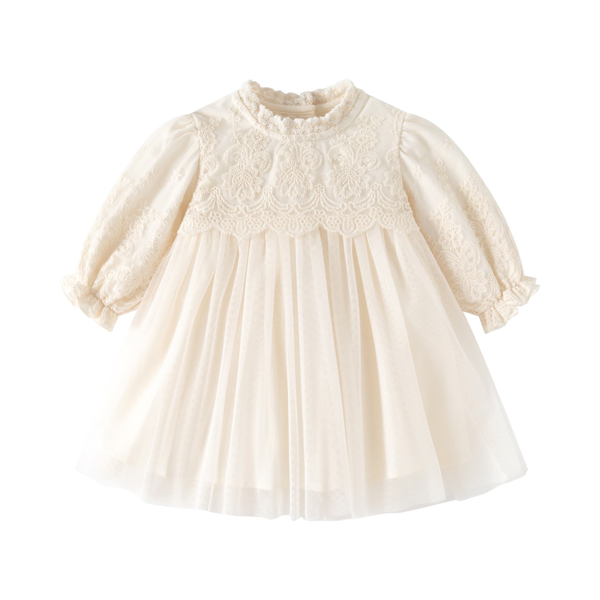 Baby Girl Dress Spring Autumn Princess Gown Tutu Tulle Dress for 100 Days Birthday Party