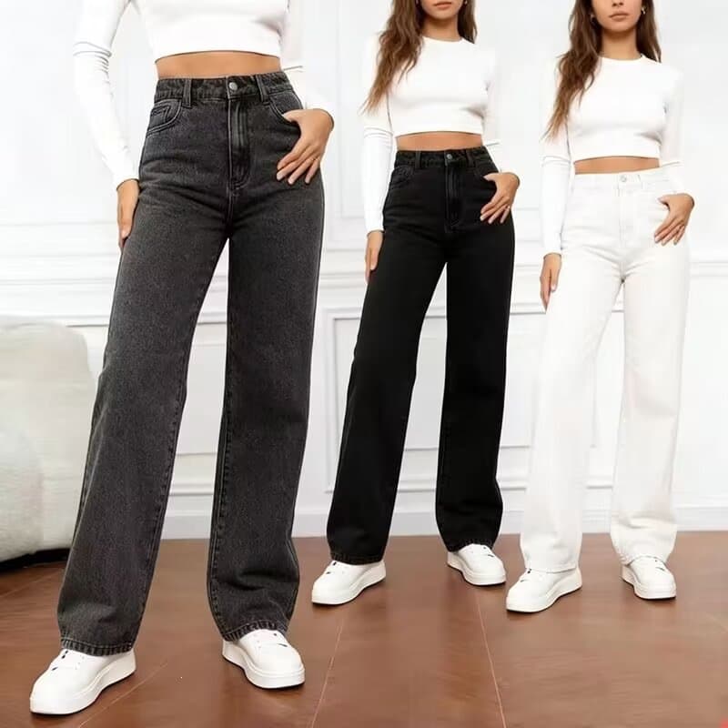 Wide-leg jeans for women, spring and autumn 2026 new slim, small, high-waisted, straight, loose, drapey floor-length pants