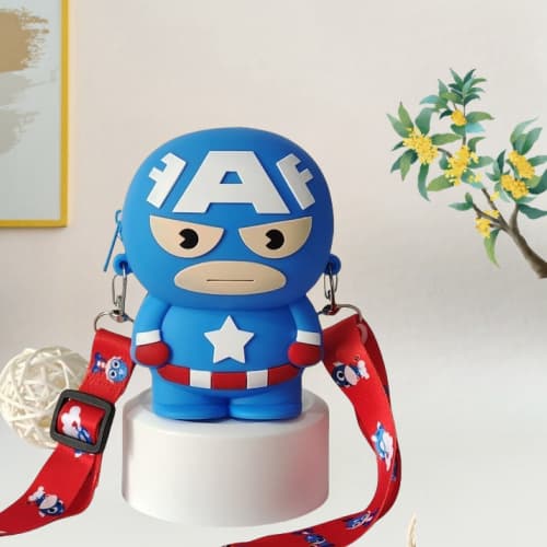Wholesale Cartoon Marvel Series Iron Man Spider-Man Silicone Superhero Single Shoulder Crossbody Bag Children's Coin Purse