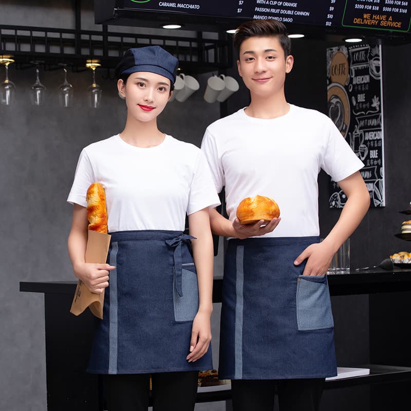 Coffee Kitchen Chef Half Apron for Men and Women Restaurant Waist Apron Short Style