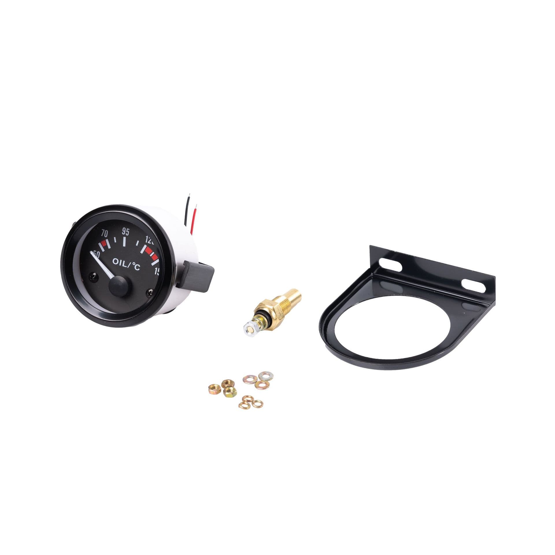 2-inch 52mm Black Face Pointer Oil Temperature Gauge Car Instrument Modified Car Gauge