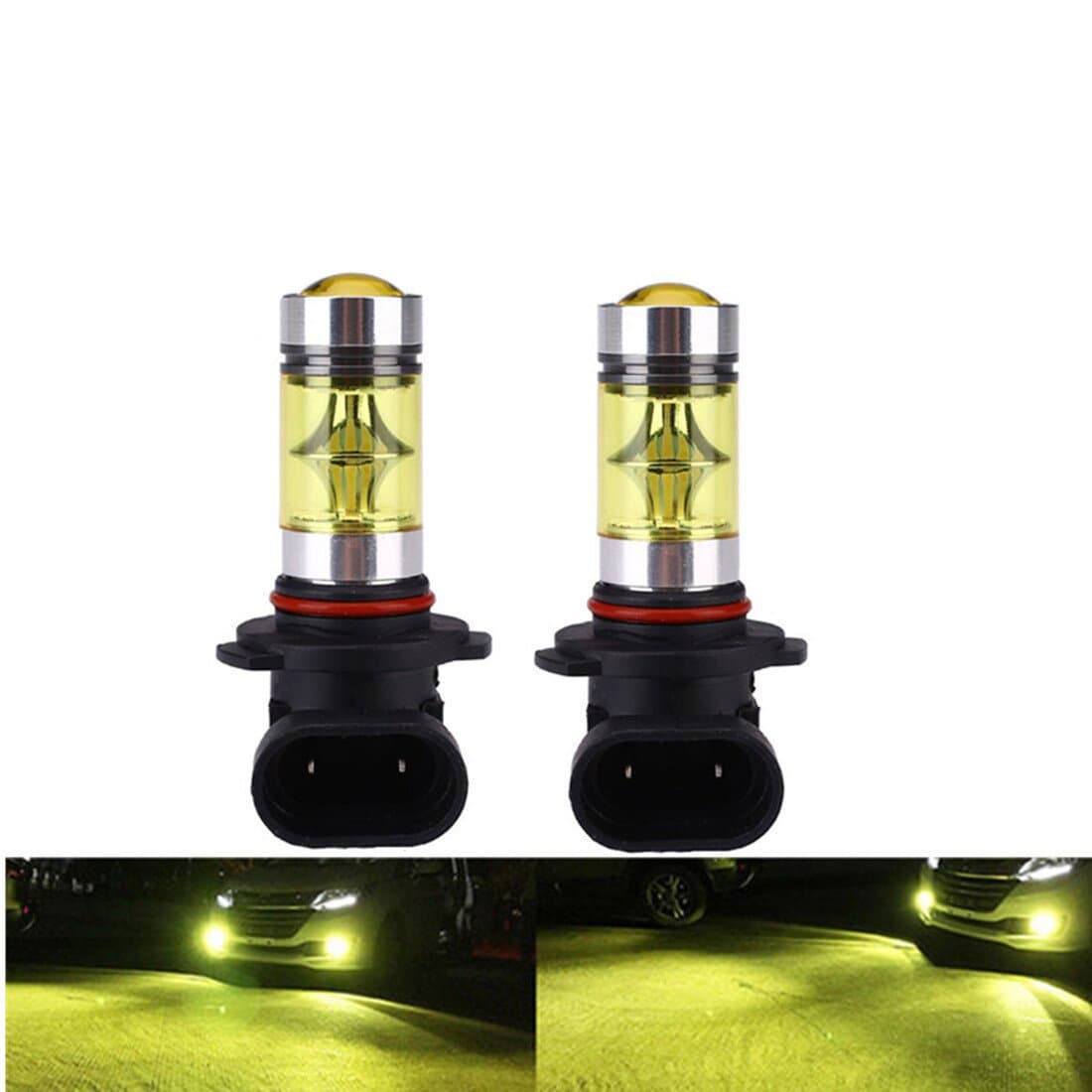 Car LED Fog Light H10 100W 20LED 9145 9006 H11 H8 H16 9005 Fog Light