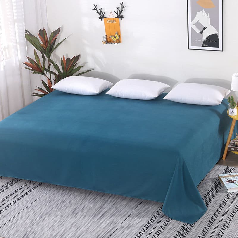 Large Fitted Sheet 3m Extra Large Pure Cotton Rural Kang Sheet Single Piece Double Bed Sheet Tatami Extra Wide Solid Color Brushed