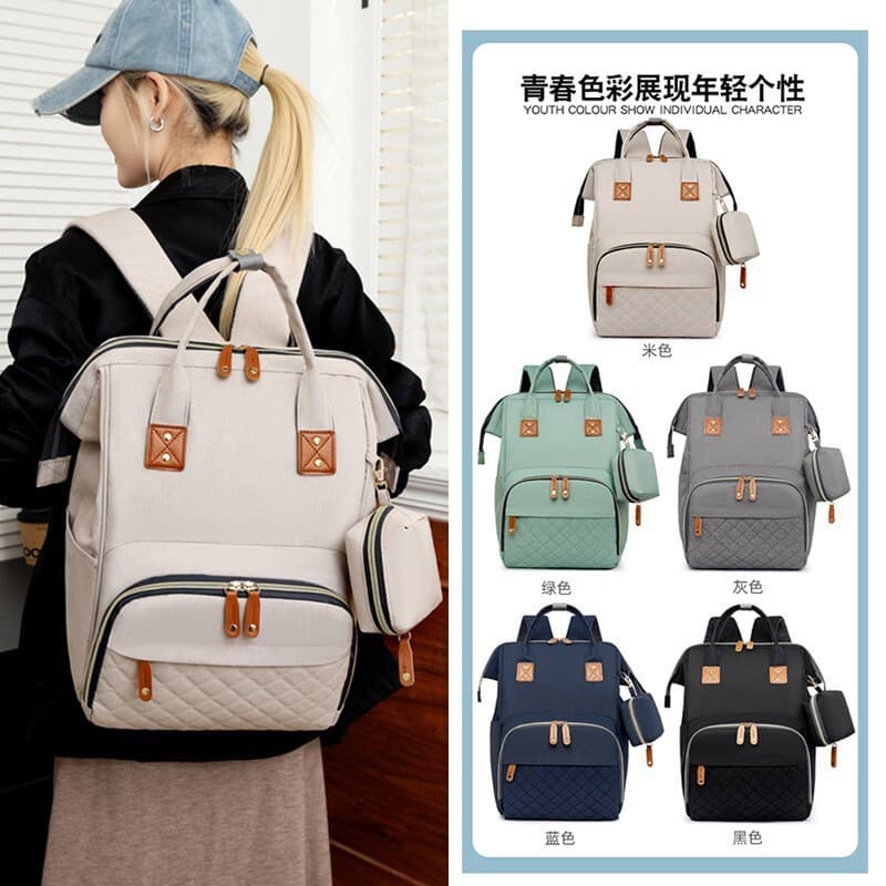 Large Capacity Mommy Bag Cross-Border New Maternity Bag Outdoor Storage Insulated Multifunctional Baby Diaper Backpack for Mothers