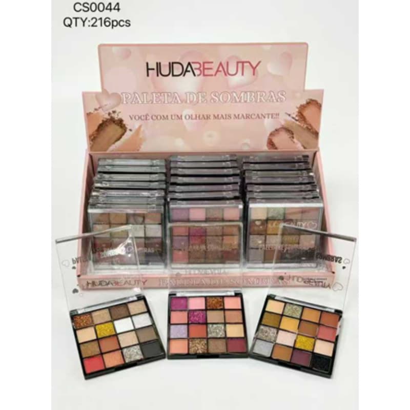 HUDA BEAUTY retro-style sixteen-color eyeshadow palette, richly pigmented, delicate and not easy to remove makeup