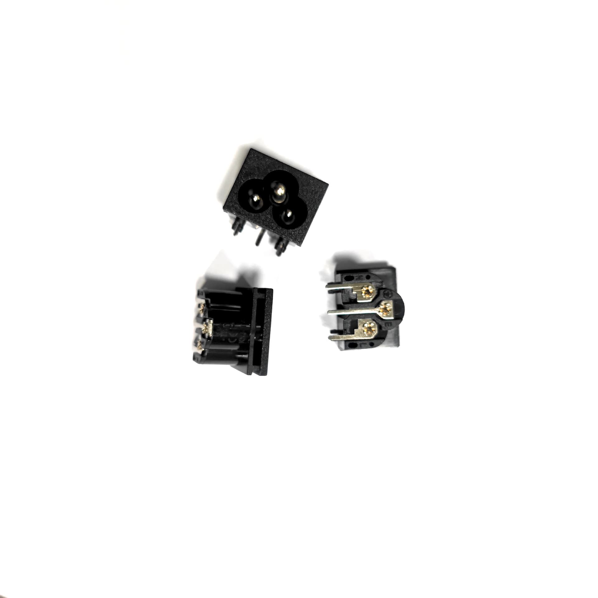 KNJ-190 Cloverleaf Socket 2.5A Solid Copper Power Socket Cloverleaf Base Straight Pin 3-Pin AC Socket Plate Type