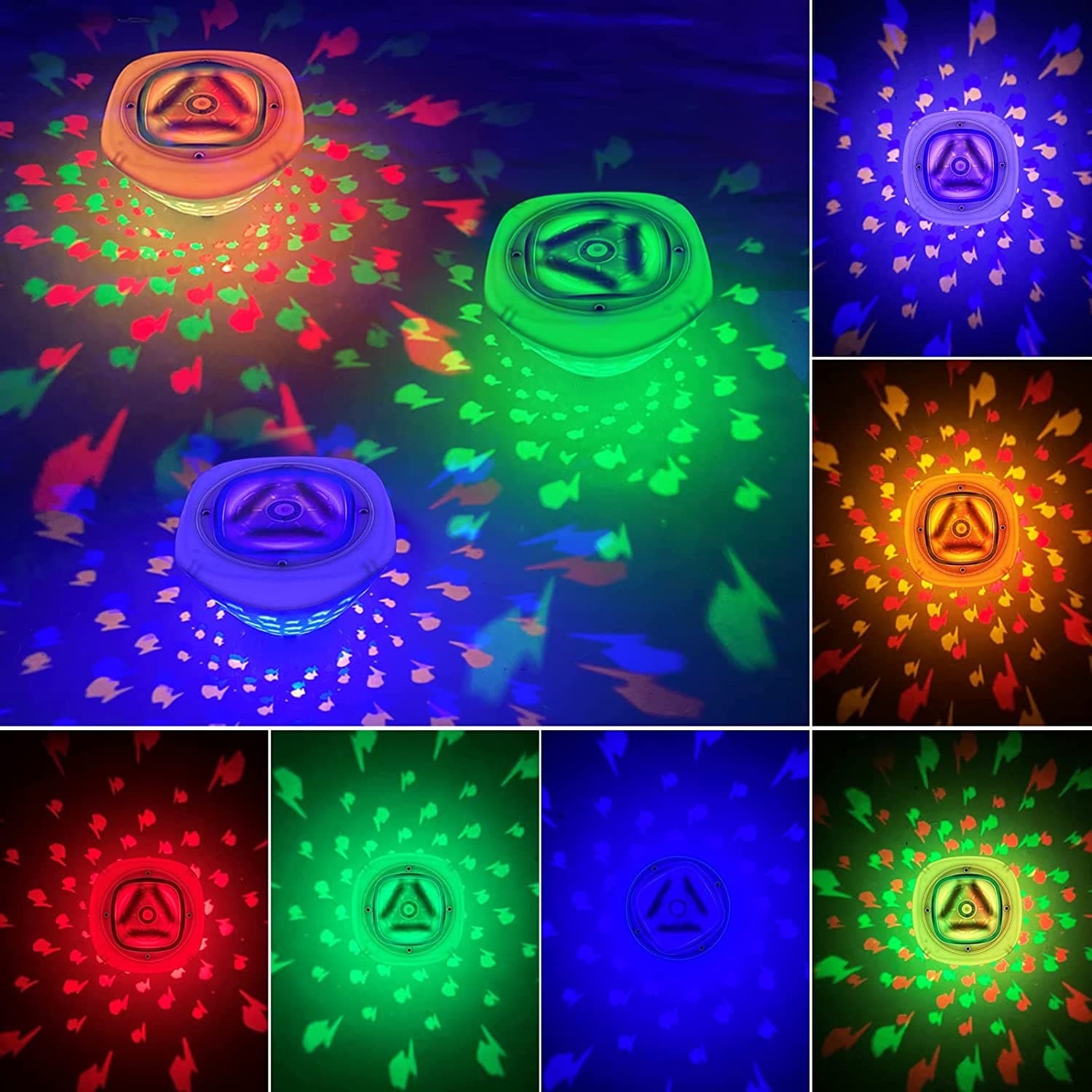 LED Waterproof Fish Projection Bath Light Swimming Pool Light Floating Fish Tank Fountain Diving Aquarium Decoration