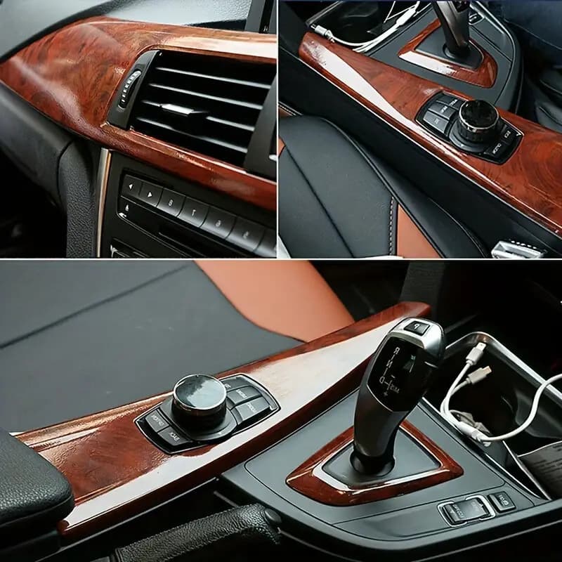 High-end car interior film car wood grain color changing film bright peach wood grain central control film modification and renovation stickers