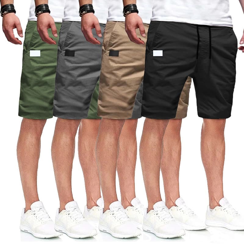 2024 Cross-Border Summer Men's Loose Shorts Youthful Casual Pants Patchwork Leather Shorts