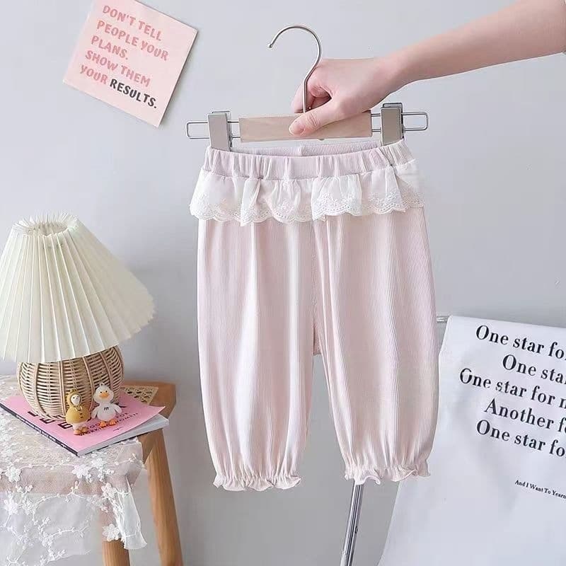 Children's Summer Lace Modal Mosquito-Proof Pants, Baby Girls' Long Pants, Air Conditioning Pants, Thin Style