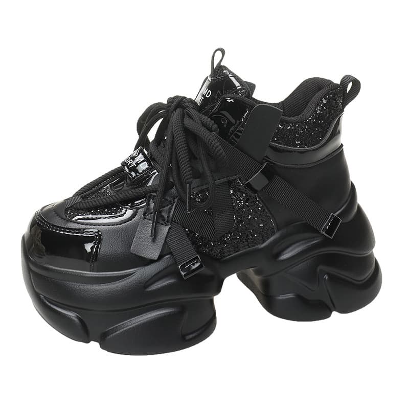 Small Chunky Dad Sneakers Women 2025 New Korean Lace-up Platform Casual Shoes Comfortable Autumn Winter Women's Shoes