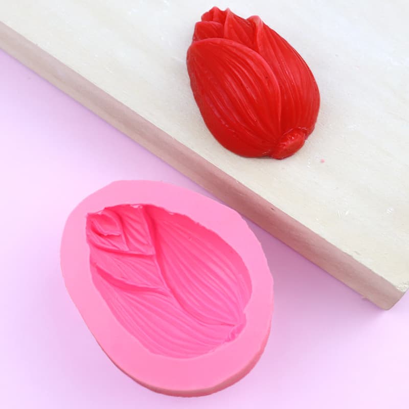Xunwei In Stock Lotus Bud Fondant Silicone Mold Handmade Clay Mold DIY Baking Decoration Resin Soap Mold