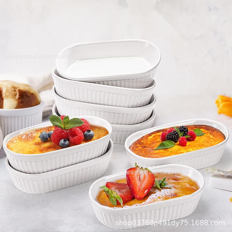 Ceramic Baking Tray, Caramel Pudding Dessert Serving Plate, Amazon Baking Tray