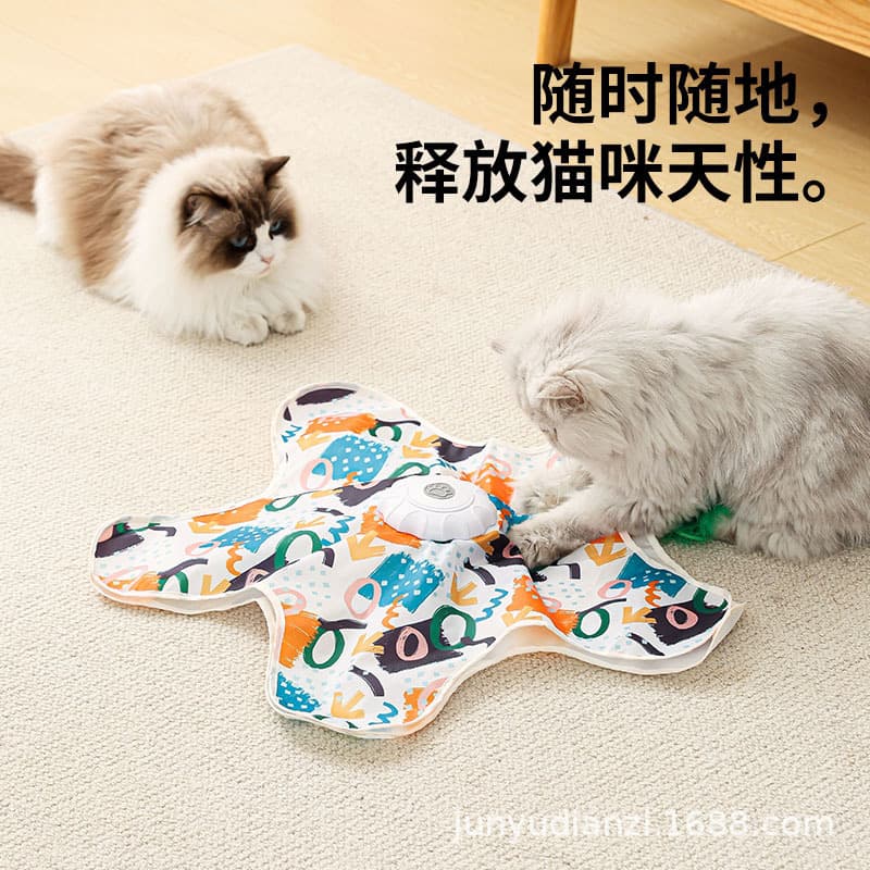 New Multifunctional Cat Hunting Game Cover Automatic Cat Teaser Self-Entertainment Boredom Relief Interactive Toy Long-Lasting Cat Toy