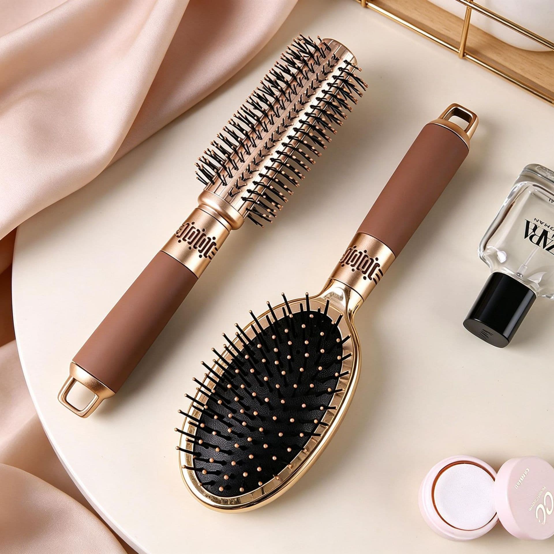 Gold Massage Cushion Hair Brush Professional Salon Anti-Static Vent Brush Creative Comb Wholesale