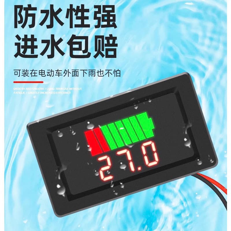 Electric Vehicle Battery Level Display Meter Accurate Screen E-bike Digital Voltage Gauge Waterproof Lithium Battery