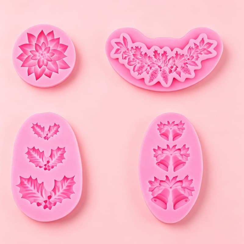DIY Christmas Decoration Red Berry Leaf Silicone Mold Handmade Fondant Cake Mold Fondant Tool Cake Mold