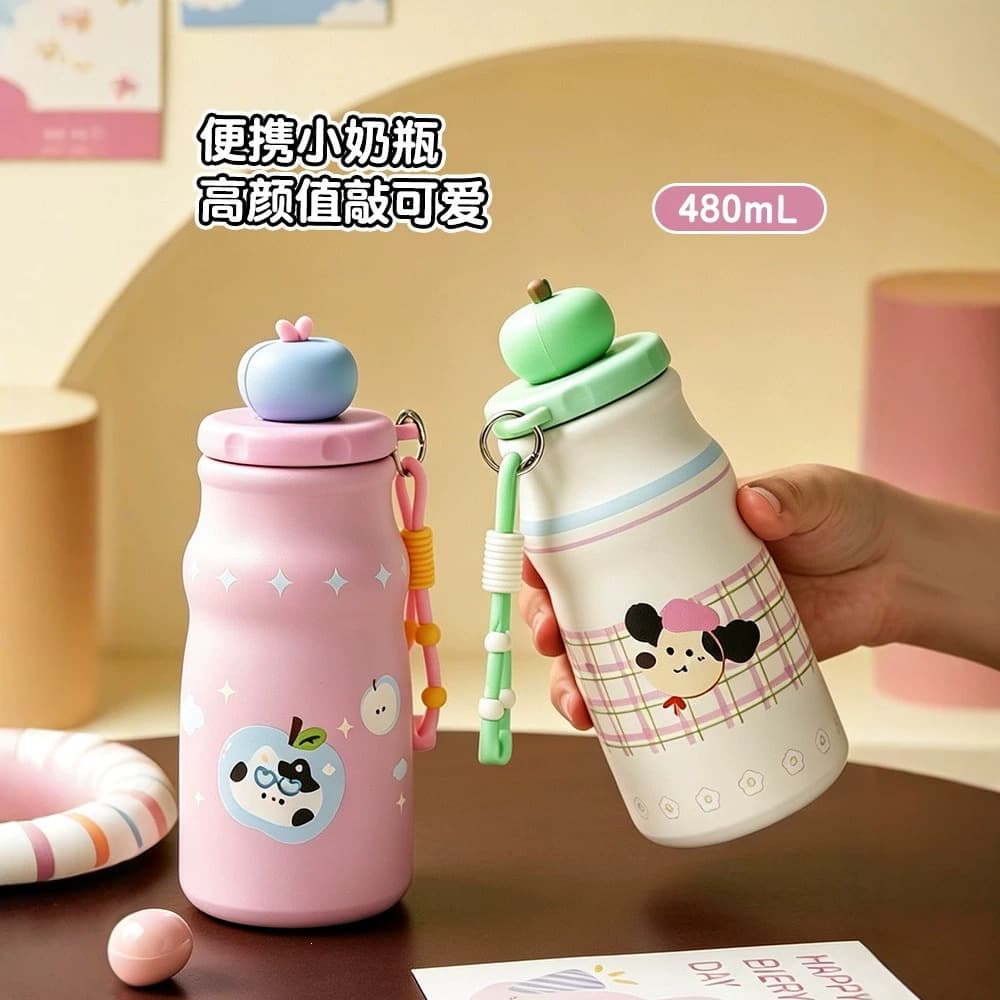 2026 New Straw Cup Insulated Water Bottle for Women, High Appearance Kids Student School Portable Cup, Compact and Lightweight