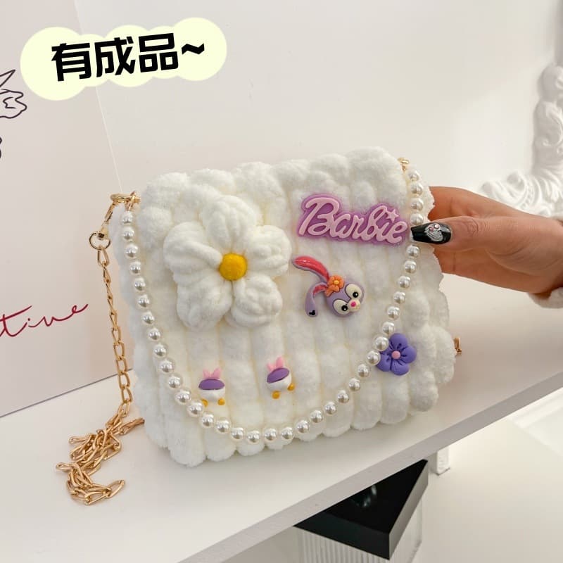 Hand knitted bag diy material bag homemade wool finished product children's cute crossbody bag girl gift for girlfriend