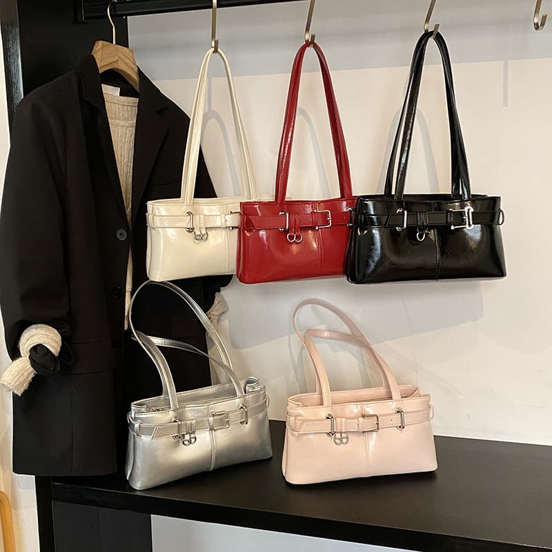 Vintage Niche Motorcycle Bag Women's 2025 New Fashion South Korea Underarm Bag Large Capacity Portable Handbag