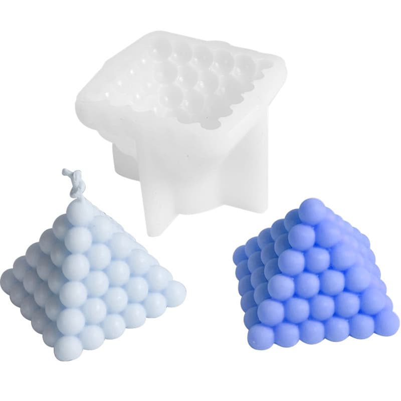 Creative Geometric Aromatherapy Candle Silicone Mold Pyramid Magic Ball Soap Mold Home Decor Mold
